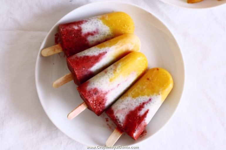 Polos de fruta con chía