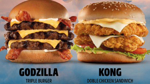 Las burgers de Godzilla y Kong se miden en Carl´s Jr.